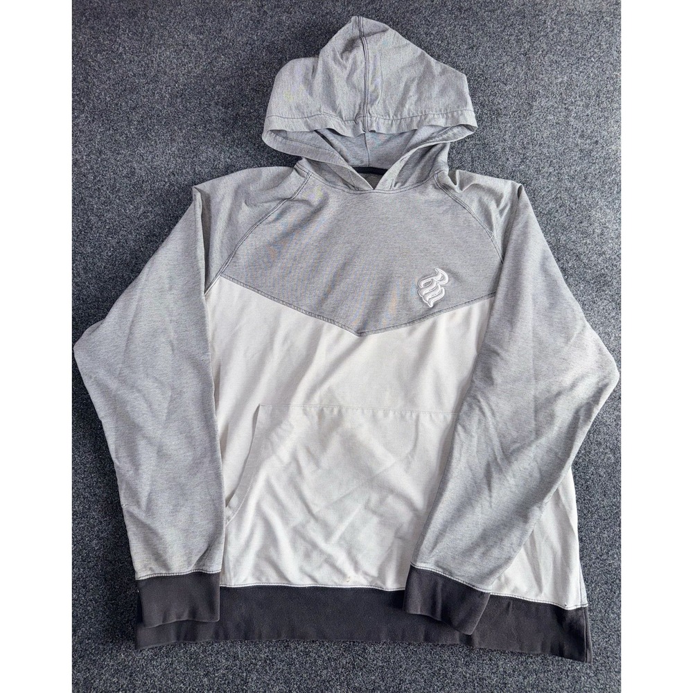Rocawear Classic Hoodie Gray White 3XB Big Tall Streetwear Pullover